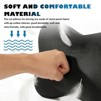 2PCS Car Headrest Pillow Soft & Comfortable,Breathable Car Neck Pillow for Neck Support & Relieve Driving Fatigue,All-Season Necks Pillows for Cars Interior Accessories