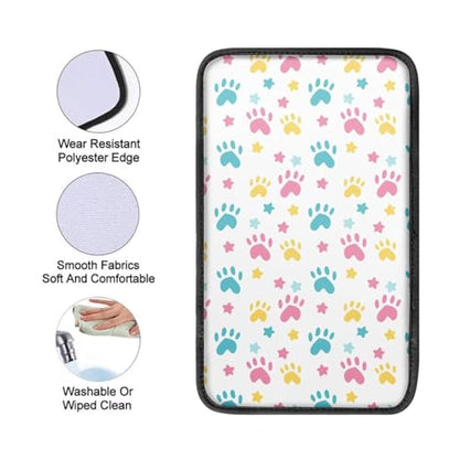UNICEU Dog Paw Star Print Auto Center Console Armrest Pad Universal Fit Armrest Seat Box Cover Protector Car Armrest Cover for SUV Truck Vehicle - color: Dog Paw Star