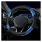 Soft Leather Steering Wheel Cover with Breathable Design and Anti-Slip Grip, Fully Compatible with Tesla, Toyota, Honda, Nissan 14.5-15.2 inch Round Steering Wheel（Sedans and SUVs） - color: DOUBLE-BLUE