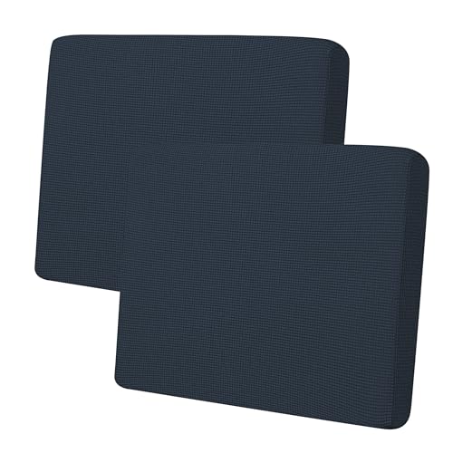 Easy-Going Stretch Individual Couch Cushion Cover Sofa Seat Furniture Protector Sofa slipcover Soft Flexibility with Elastic Bottom(2 Piece Cushion Sofa, Dark Blue) - color: Dark Blue, size: 2 Cushion Sofa