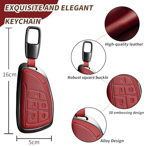 Key Fob Cover for 2022-2025 2026 Silverado 1500 Sierra 1500, 2024-2026 Silverado Sierra 2500HD 3500HD Buick Equinox (D5-red) - color: D5-red