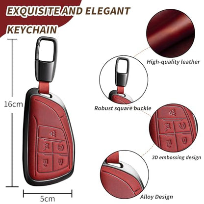 Key Fob Cover for 2022-2025 2026 Silverado 1500 Sierra 1500, 2024-2026 Silverado Sierra 2500HD 3500HD Buick Equinox (D5-red) - color: D5-red
