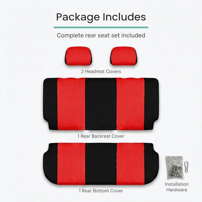 FH Group Universal Solid Bench Car Seat Cover fits Detachable Headrests– Universal Fit for Cars Trucks & SUVs (Red/Black) - color: Red