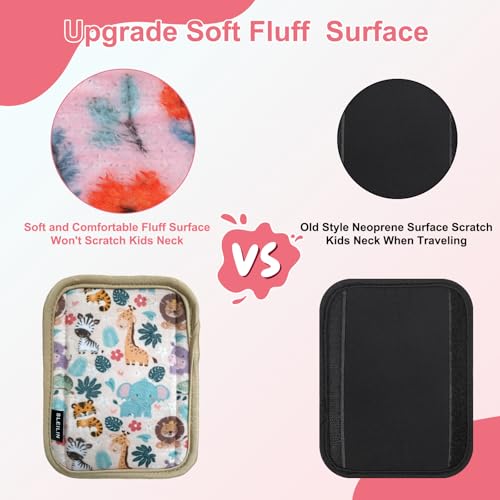 3 Pcs Car Seat Straps Shoulder Pads Suit for Kids : Ultra-Soft Child Car Seat Strap Covers, Kids Car Seat Strap Pads, Cute Plush Printed Seat Belt Covers, Hip Support, for Pushchair, Baby Stroller