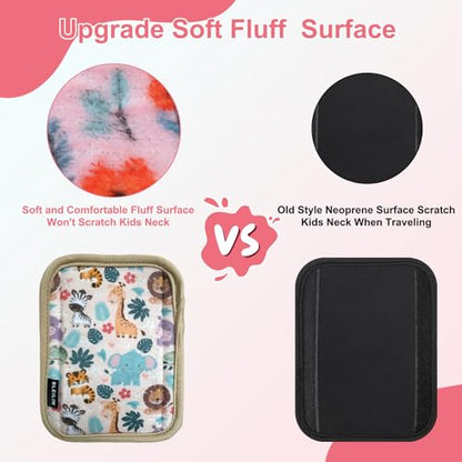 3 Pcs Car Seat Straps Shoulder Pads Suit for Kids : Ultra-Soft Child Car Seat Strap Covers, Kids Car Seat Strap Pads, Cute Plush Printed Seat Belt Covers, Hip Support, for Pushchair, Baby Stroller