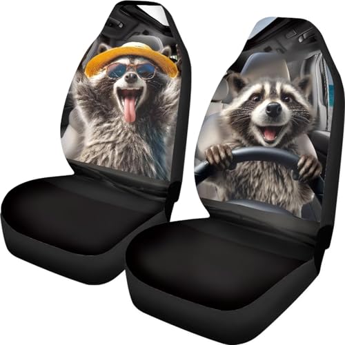 2026 Upgrad Car Front Seat Cover for Men 2 Pieces Set Animal Driver Lightweight Highly Elastic Automotive Seat Cover Anti Slip Towel Blanket for Trucks Sedans Van - color: Animal Driver