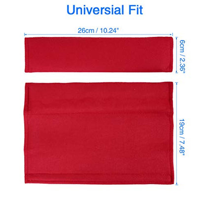 X AUTOHAUX 4pcs Universal Red Car Safety Seat Belt Pads Cover with Soft Polyester Fiber Auto Seatbelt Shoulder Pad for More Comfortable Driving - color: Red