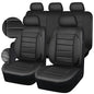 CAR PASS Leather Seat Covers Full Set Universal Water Resistant 3D Foam Back Support, Luxury Comfort Automotive 5 Seat Covers All Season Fit for SUV,Sedan,Van, Airbag Compatible Elegance(Pure Black) - color: All Black