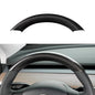 JSWAN Real Carbon Fiber Steering Wheel Cover for Tesla Model 3 2017 to 2023 Model Y 2020 to 2024 Steering Wheel Cover Steering Wheel Wrap Protector Interior Accessories (Bright Black Upper Part)