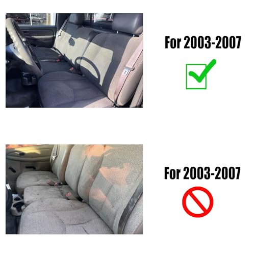 NLQR Front Driver Side Bottom Replacement Seat Cover Cloth Dark Gray and Bottom Foam Cushion Compatible with Chevy Silverado GMC Sierra 2003 2004 2005 2006 2007