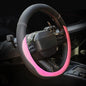 Valleycomfy Microfiber Leather Steering Wheel Cover Universal 15 inch(Pink) - color: Pink, size: Medium(Standard) Size[14.5"-15"]