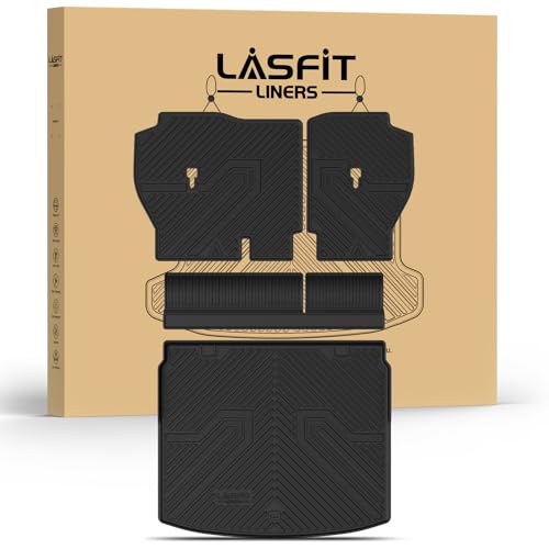 LASFIT Cargo Mat with Backrest Mat for Honda CR-V 2026 2025 2024 2023 (Gasoline & Hybrid & e:FCEV), All Weather Custom Fit TPE Trunk Mat Trunk Liner Cargo Liner with Seatback Mat (Upper Position) - style: 2）For Honda CR-V | 2023-2026 | Cargo Mat with Back