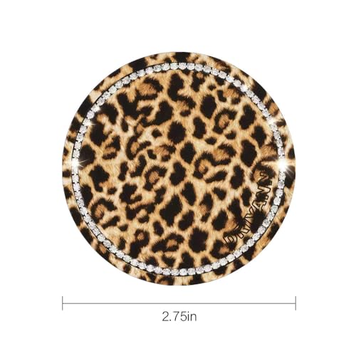 Car Cup Holder Coaster, 2PCS Silicone Car Cup Holder Insert Leopard Print, 2.75" Universal Non-Slip Cup Holders, Interior Car Accessories for Women and Man (Leopard) - color: Leopard
