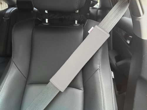 GAMPRO 2-Pack Universal Car Seat Belt Shoulder Pad Cover - Soft &Breathable Strap Cover for Adults and Kids (2Gray) - color: Gray