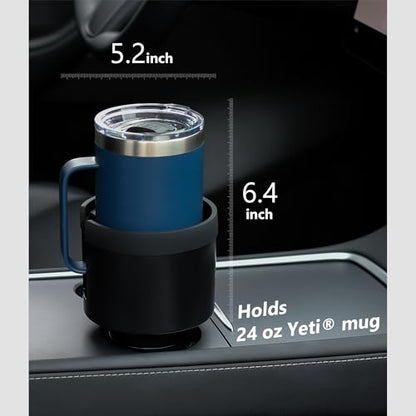 Seven Sparta Car Cup Holder Expander with Offset Adjustable Base, Compatible with Hydro Flasks 32/40 Ounce, Compatible with Yeti Ramblers 20/26/30 Ounce, Other Bottles in 3.4"-3.8" (Black) - color: Black, size: Medium*1