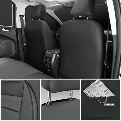 CAR PASS Car Seat Covers Front Seats Only, Universal Fit Automotive Interior Waterproof 3D Foam Back Support Car Seat Covers for Trucks Vans and SUVs Airbag compatible 2 Pieces black gray grey - color: Gray Two Front