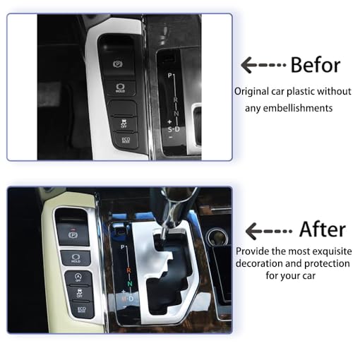 Car Accessories Fit for Toyota Alphard 2015-2021 Stainless Steel Interior Gear Shift handbrake Switch Panel Cover Trim 2PCS Set（Matte Silver） - color: Matte Silver