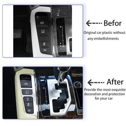 Car Accessories Fit for Toyota Alphard 2015-2021 Stainless Steel Interior Gear Shift handbrake Switch Panel Cover Trim 2PCS Set（Matte Silver） - color: Matte Silver