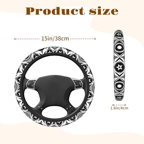 Steering Wheel Cover Accessories Neoprene Cover, Breathable Non-Slip Easy to Install Suitable for Women Men, 14.5-15.5 Inch for Car SUV Van Truck Universal - Boho Art - color: Boho Art