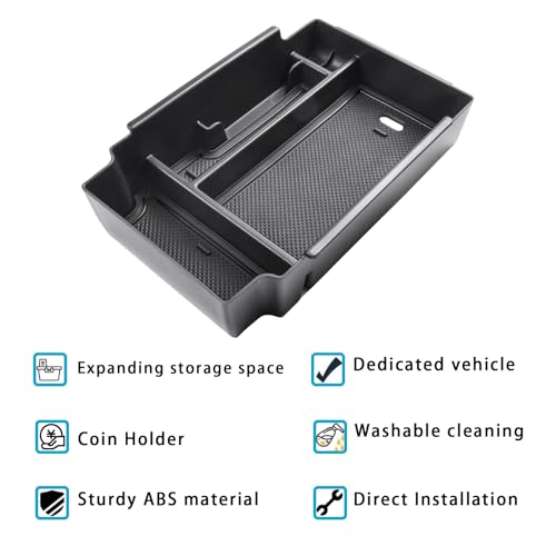 EDBETOS Center Console Organizer Compatible with 2024 2025 2026 Subaru Crosstrek and Subaru Impreza Accessories ABS Plastic Material Armrest Box Insert Tray Secondary Storage Pallet Accessories, Black