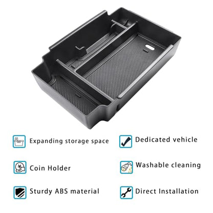 EDBETOS Center Console Organizer Compatible with 2024 2025 2026 Subaru Crosstrek and Subaru Impreza Accessories ABS Plastic Material Armrest Box Insert Tray Secondary Storage Pallet Accessories, Black