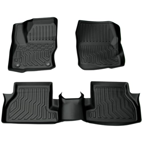 All Weather Rubber Car Floor Mats Compatible with 12-18 Ford Focus,TPE Rubber Full Set Includes 1st 2nd Row Front Maximum Coverage,Non Slip (with 12-18 Ford Focus) - color: with 12-18 Ford Focus