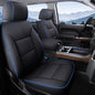 Coverado Chevy Silverado Seat Covers, Faux Leather Seat Covers Fit for Chevy Silverado GMC Sierra 2007-2026 1500, 2015-2026 2500HD 3500HD Crew Double Extended Cab (Front,Blueline) - color: Blueline, size: Front(2007-2025)