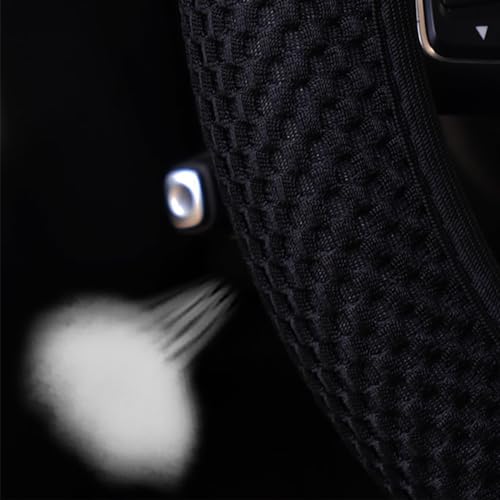 3PCS 15Inch Car Steering Wheel Cover Armrest Cover Gear Shift Cover Set, Microfiber Breathable Anti-Slip Automotive Steering Wheel Protector, Vehicle Interior Decor, Universal Fit（Black）