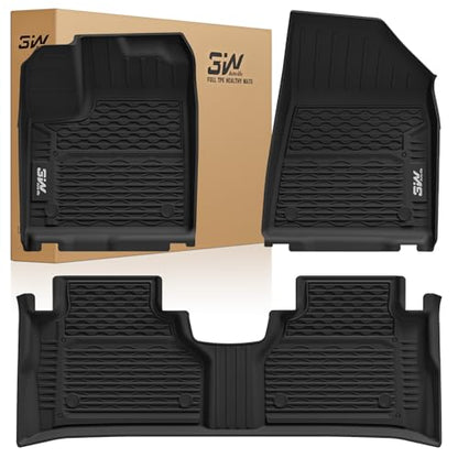 3W Floor Mats for Nissan Murano 2025 2026, Custom Fit All Weather TPE Protection Floor Liners for Murano, Heavy Duty Automotive 1st & 2nd Row Car Mats, Black - size: 7.Murano|25|Floor Mats