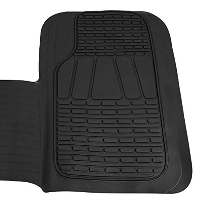 Motor Trend FlexTough 3-Row Heavy Duty Rubber Floor Mats & Liners Mega Truck/SUV/Van Combo - Heavy Duty All Weather Protection, Universal Trim to Fit, Black - color: Black