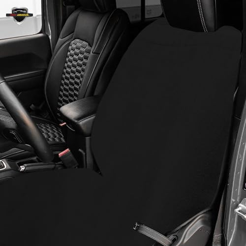 Seat Armour Black Car Seat Towel Cover – Soft, Machine Washable & Absorbent Seat Protector – Quick Install, Multipurpose Vehicle Seat Cover for Workout, Beach, Travel – Universal Fit