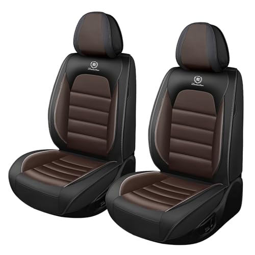Car Seat Covers for GMC Sierra 1500/2500/3500 Denali SLT AT4 AT4X Base Seat Covers 2008-2026, Waterproof Premium Nappa Leather Seat Protectors(Standard 2 Seats/Black&Coffee) - color: Black&Coffee, size: Standard 2 Seats