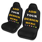 Custom Car Seat Covers for Front Seats Add Your Image Text Logo Personalized Seat Protector Case Customize Elastic Universal Auto Interior Cover Fit Most Car (2 Car Seat Cover) - style: 2 Car Seat Cover