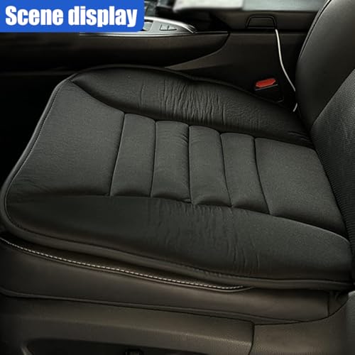 Car Seat Cushion Pad, Memory Foam Automotive Butt Cushion with Non-Slip Silicone Bottom, Breathable Driver Seat Protector for Vehicle, Home and Office Chairs (Black) - color: Black