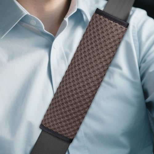 2PCS Car Seat Belt Covers, Soft Seat Belt Shoulder Pads Neck Covers, Breathable Mesh Seatbelt Strap Protector, Car Interior Accessories for Comfortable Driving Fit for Truck SUV (Coffee) - color: Coffee