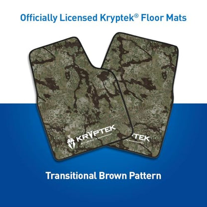 Coverking Universal Car Floor Mats Set of 2 (Front Driver and Passenger) Kryptek Transitional Brown Camo - All-Weather Protection for Mud, Rain, Spills, Non-Slip Backing, Fits Cars Trucks SUVs Jeeps - style: Kryptek Transitional Brown