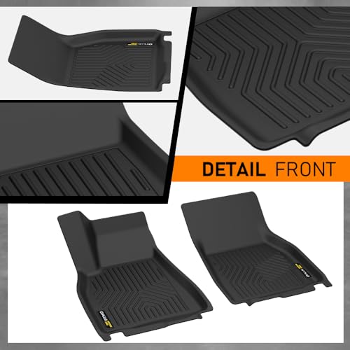G-PLUS Floor Mats Compatible with Tesla Model S 2021 2022 2023 2024 TPE Custom Fit All Weather Full Cover Protection 1st & 2nd Row Floor Liners Waterproof 3PCS Black alfombrillas para coche - size: 2021-2024|Fit Tesla Model S|3PCS