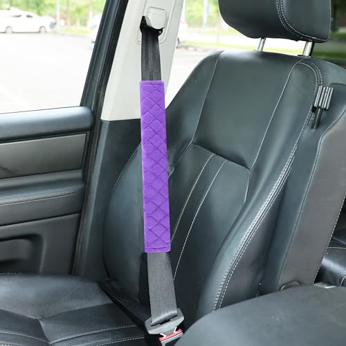 Soft Automotive Seat Belt Cover Seatbelt Shoulder Pad Neck Protector Cushions Universal Fit SUV Trucks Backpack Violet Extra Long 15.7in - color: Purple, size: 15.7in-1pc
