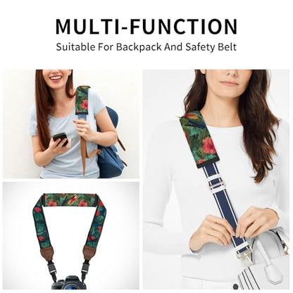 Tropical Floral Steering Wheel Cover Elastic Non-Slip Car Steering Wheel Covers with Seat Belt Shoulder Pad for Women Men - color: Tropical Floral