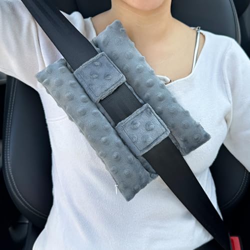 Chemo Port Pillows for Patients Seatbelt, Chemo Port Protector Pacemaker Seat Belt Cushion, Chemotherapy Must Haves Chemo Gifts Men Women Cancer, Minky Dot Dark Gray - color: 3 Row-minky Dot Dark Gray