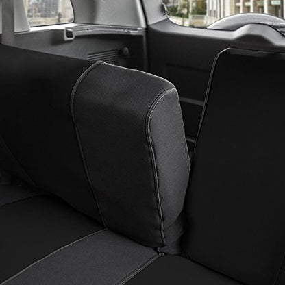 FH Group Full Cover Rear Bench Car Seat Cover – Universal Fit, Split Bench Design with Zipper, Compatible with 60/40 & 40/60 Split Seats, SUV & Van – Black - color: Black, style: Rear Set