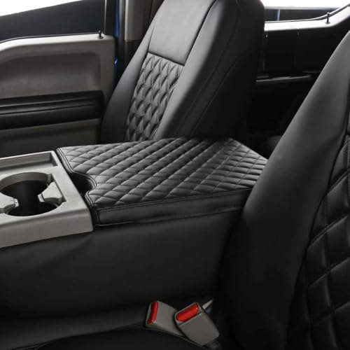 F150 Center Console Cover Compatible with 2015-2025 Ford F150 Accessories, 2017-2024 F250 F350 F450 with 40/20/40 Jump Seat, Leather Armrest Cover Center Console Cushion (Jump Seat Only) - size: Jump Seat 15-24 F150 &17-24 F250