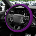 Elastic Stretch Steering Wheel Cover, Steering Wheel Protector, 15 Inch Anti-Slip Breathable Microfiber Ice Silk Protection, Easy Carry, Warm in Winter & Cool in Summer for Cars (Violet) - color: Violet