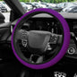 Elastic Stretch Steering Wheel Cover, Steering Wheel Protector, 15 Inch Anti-Slip Breathable Microfiber Ice Silk Protection, Easy Carry, Warm in Winter & Cool in Summer for Cars (Violet) - color: Violet