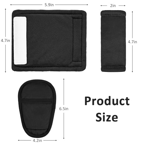 SWESEN Baby Car Seat Strap Covers, 3 Piece Soft Car Seat Strap Shoulder Pads for Baby Girls Boys, Double-Sided Use carseat Straps Covers for Stroller, Car Seats, Pushchair, Black - color: Black