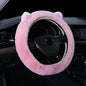 JXJKMMN Cute Fluffy Steering Wheel Cover - Furry Ear, Winter Warm Fuzzy Car Decoration (Pink) - color: Pink