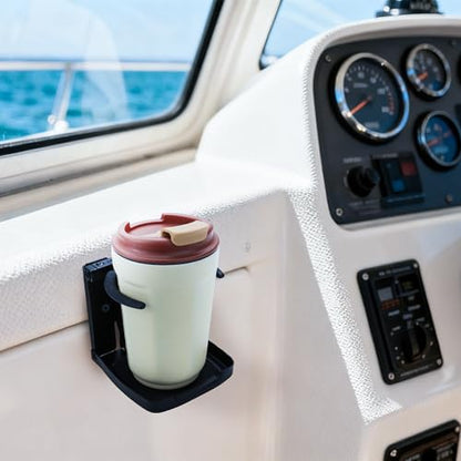 304 Stainless Steel Adjustable Folding Cup Holders,Matte Black Boat Drink Cup Holder,Folding Wall Car Desk Cup Holder for Trucks,RVs,Vans,Boats,Campers,Caravans(1 Pack) - style: Matte Black