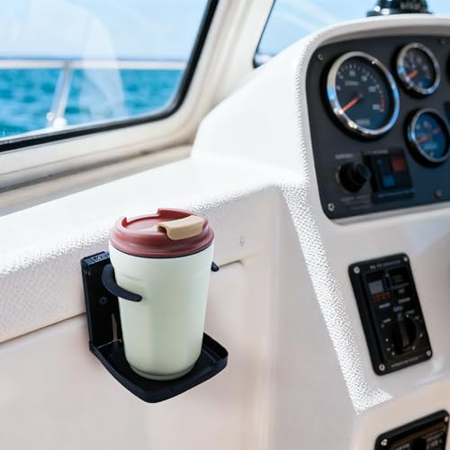 304 Stainless Steel Adjustable Folding Cup Holders,Matte Black Boat Drink Cup Holder,Folding Wall Car Desk Cup Holder for Trucks,RVs,Vans,Boats,Campers,Caravans(1 Pack) - style: Matte Black