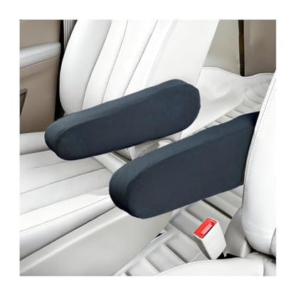 2PCS Car Front Seat Armrest Covers, Soft & Comfortable Elastic Fabric Vehicle Arm Rest Cushion, Stretch Automotive Center Console Skin Protector, Universal for Truck SUV Sedan (Blue) - color: Blue