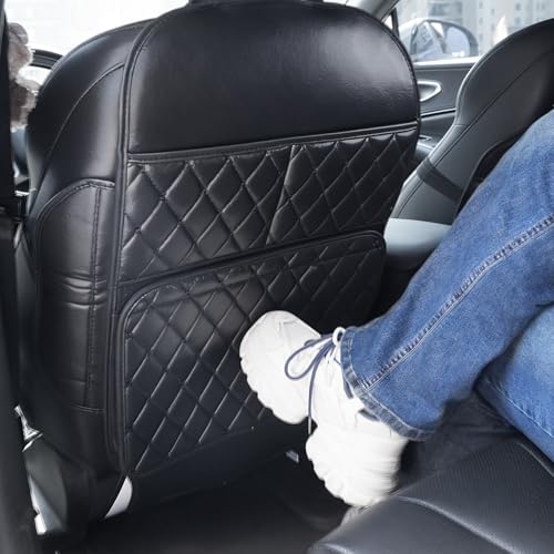 2 Pack Seat Back Protector, Kick Mats Back Seat Protector for Kids Feet Car Seat with Car Back Seat Organizer, Seat Back Protector Cover for Back of Front Seats - Protect against dirt and scuffs
